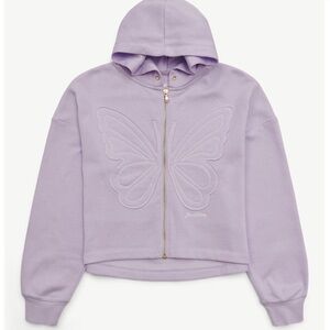 NWT Justice Girls Icon Full Zip Hoodie in Astro Lavender, Size XL (16/18)